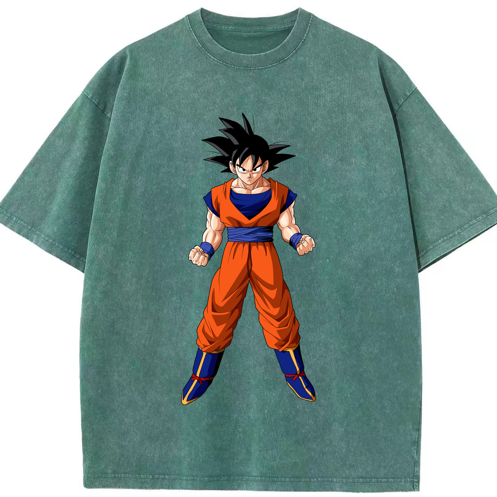 （画像用） ドラゴンボール 孫悟空（そん ごくう）Son Goku カカロット DRAGON BALL Kakarotto 綿100% ヴィンテージ風 半袖Tシャツ（フロントプリント）